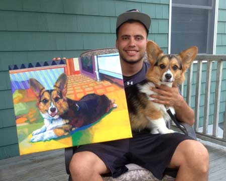 Custom Pet Portrait Painting from dog-cat Photos as a gift idea for pets lovers