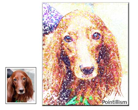 Pointillism painting Pet Portrait