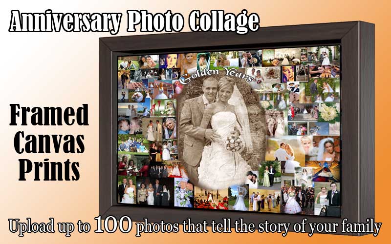 Golden anniversary framed canvas printable gift for grandparents with greetings
