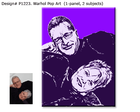 Perfect 25th anniversary modern present – personalized wife-husband popart canvas portrait
