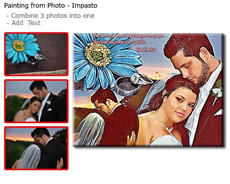 Unusual gift ideas for 1 year wedding anniversary to wife – portrait of bride and groom from photo to canvas