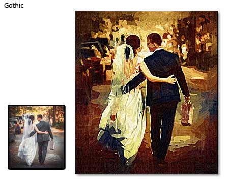 Best 1st anniversary photo gift ideas for wife – gothic portrait canvas painting