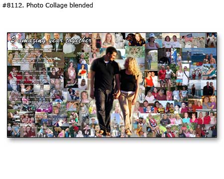 Couple love story anniversary panoramic collage for gift