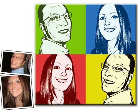 Give your partner this Personalized Pop Art Poster from 2 photos. Upload your favorite pictures to feature on this custom gift for your boyfriend to make it more romantic and customizing it with your favorite date. Sentimental value of a keepsake is more important than its size. Canvas print size 25 x 21, sale $24