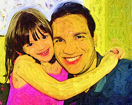 Daughter & Dad portrait painting from photo