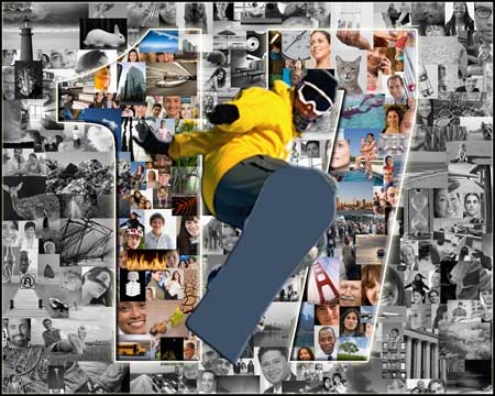 Sport Star snowboarder brother collage without frame