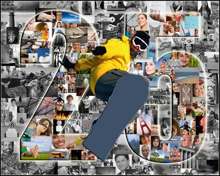 25th Sport Star snowboarder brother collage without frame