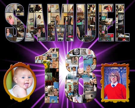 David 18th Birthday, Custom Any Names, Age and Words Photo Collage for gift