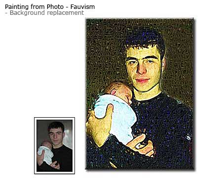 Special present for new dad-brother for Fathers Day - Daddy and baby photo painting