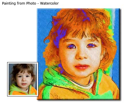 Watercolor painting Children Portrait