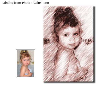 Color Tone Children Portrait Drawing
