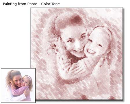 Color Tone Family Portrait Drawing