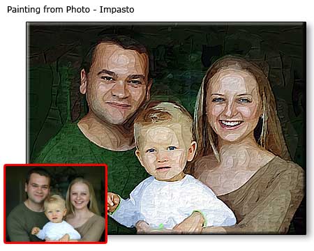 Impasto Oil Painting Family Portrait