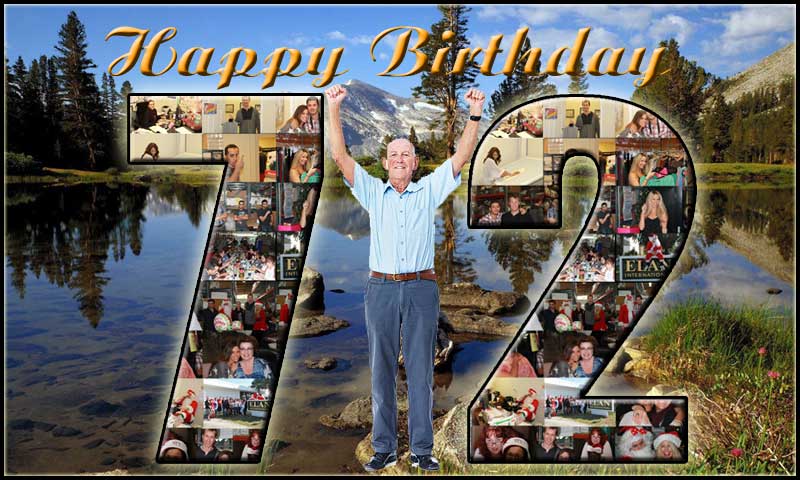 72nd birthday creative photo collage for brother in shape 72