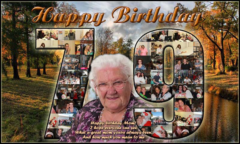 79th birthday Surprise photo collage in shape number 79