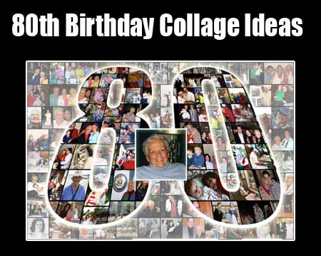 80th birthday photo collage for Mom, Grandma bday poster