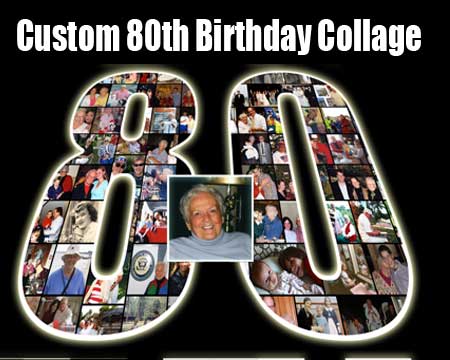 Mother 80th birthday picture collage for 80 years old women