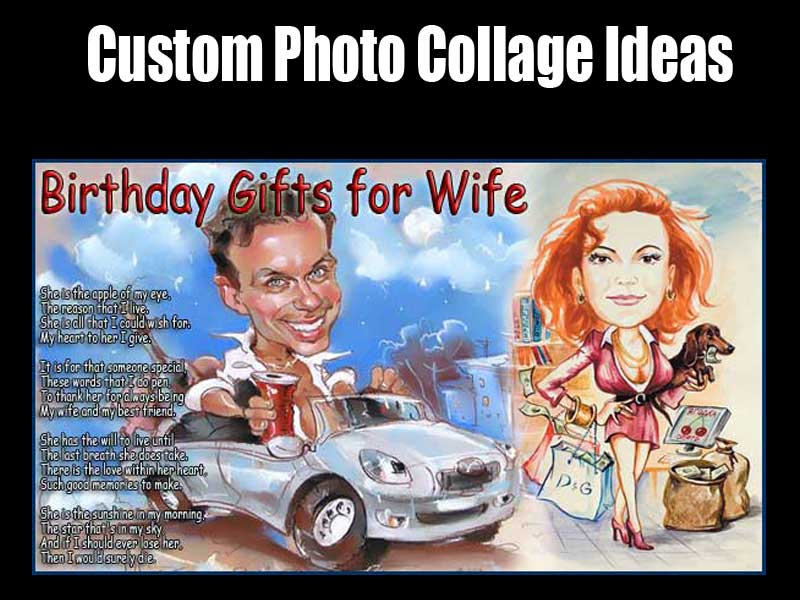 27th birthday caricature photo collage for wife turning 27 this year