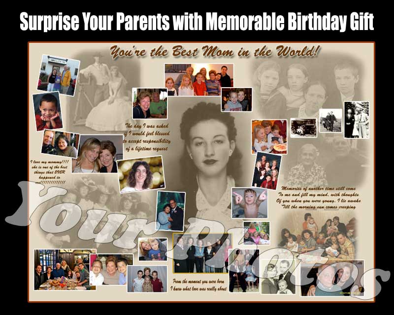 Memorable Photo collage for 80th Moms birthday, ideas for children