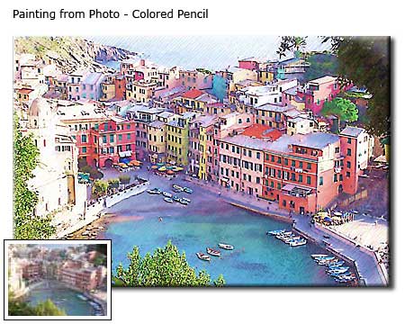 Custom Landscape Colored Pencil Drawing