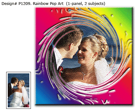 1-panel Rainbow Style Pop Art Couple Portrait