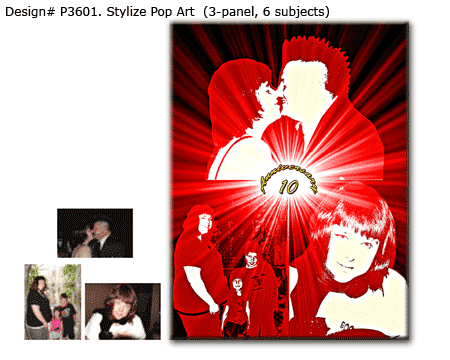 10th spouse wedding anniversary pop art portrait style P3601