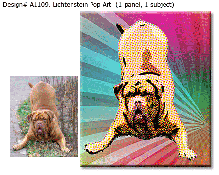 Comic Pet Portrait in Roy Lichtenstein style effect