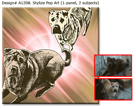 1-panel Stylize Pop Art Dogs Portrait