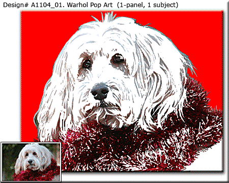 1 panels Warhol style portrait of pet