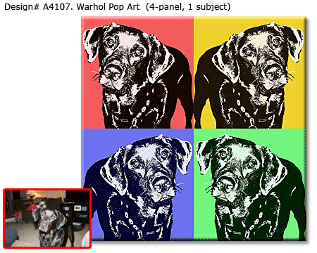 Warhol 1 panel Pop Art Pet Portrait