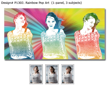 Rainbow Style Portrait Painting from three custom photos