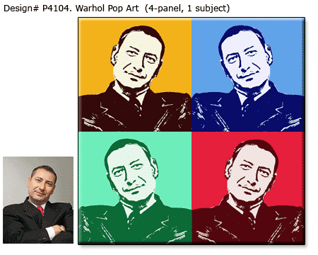 Male pop art portrait in six squares