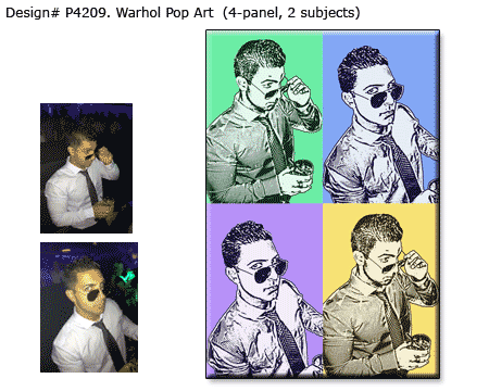 Portrait of a guy in pop art style in the form of a collage