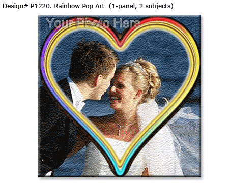 Wedding  Rainbow Pop Portrait 1-panel, 2 subjects Design# P1220