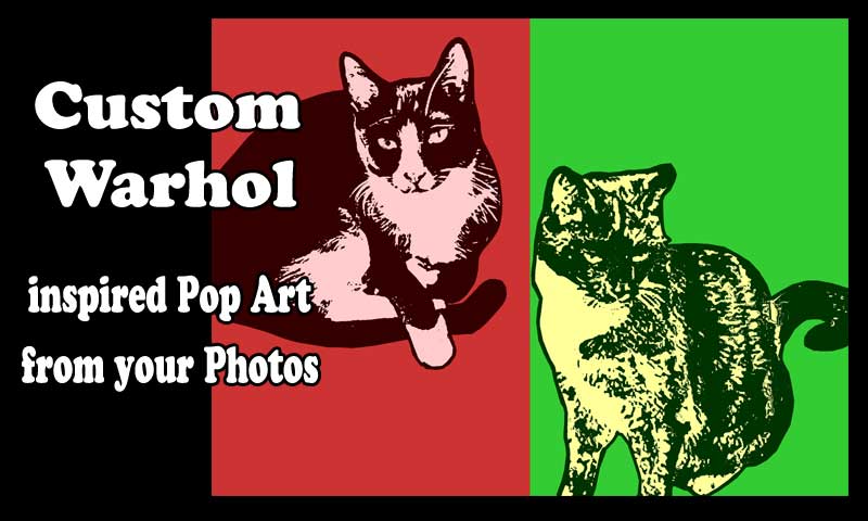 Personalized cat painting in pop art style