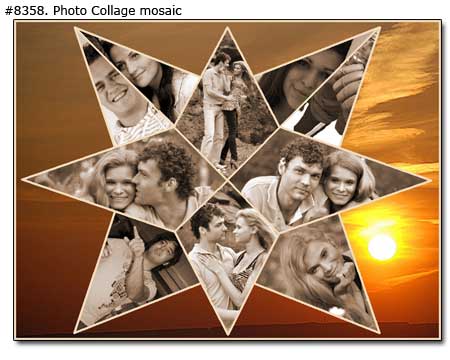 Rhombus shape photo collage for birthday gift