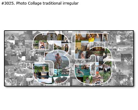 35th panoramic birthday collage traditional irregular for man-woman
