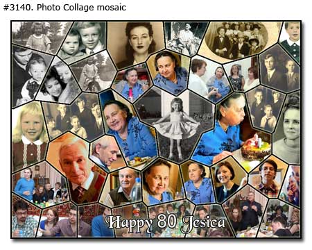 Great aunt birthday photo mosaic collage for her 80