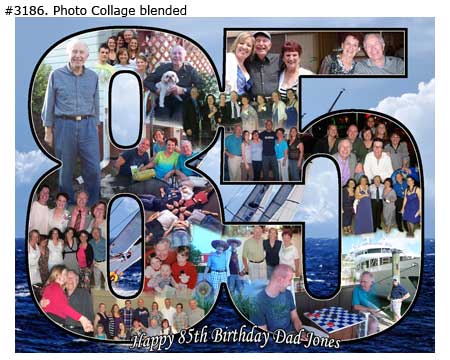 Great uncle birthday photo blended collage for his 85