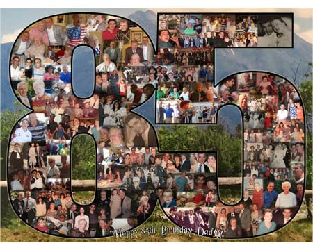 Photo collage for 85th birthday party