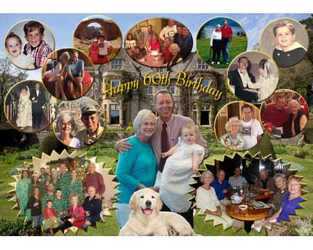 Photo collage design for 60th birthday