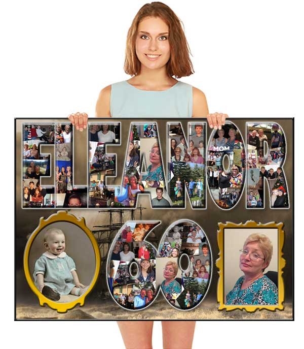 Personalized Photo Collage As a Gift for 60th Birthday