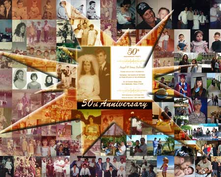 Personalized shape star 50th wedding anniversary collage design