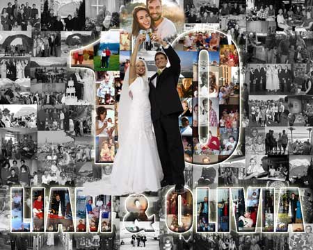 Personalized 10 Years of marriage picture arrangement