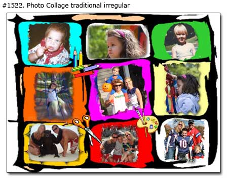 Kids photo collage traditional irregular
