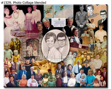 50th golden wedding anniversary collage gift for parents