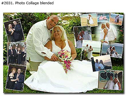 Married couple collage from wedding photos