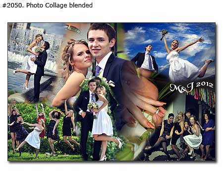Collage wedding photos