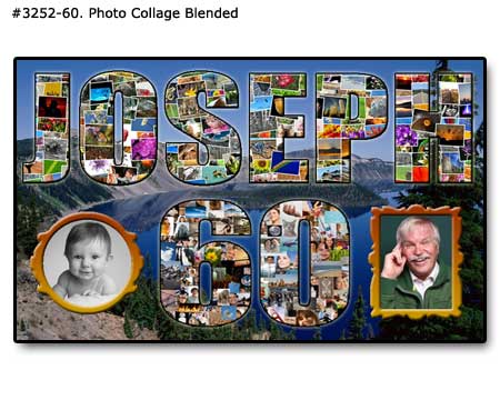 Shaped Family Collage to any Father Birthday with old childhood and recently taken pictures
