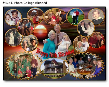Collage Blended #3254-70-01, Happy 70th Birthday Grandma